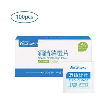 

100Tablets/1 Box Disposable Alcohol Disinfection Cotton Tablets, Alcohol Tablets, Household Cleaning Wipes Supplies b A