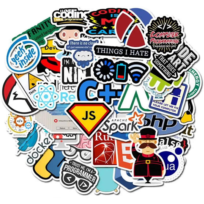 

10/30/50pcs Programming Geek Java Laptop Stickers Skateboard Motorcycle Suitcase Guitar Girl Graffiti Sticker Kid Classic Toy