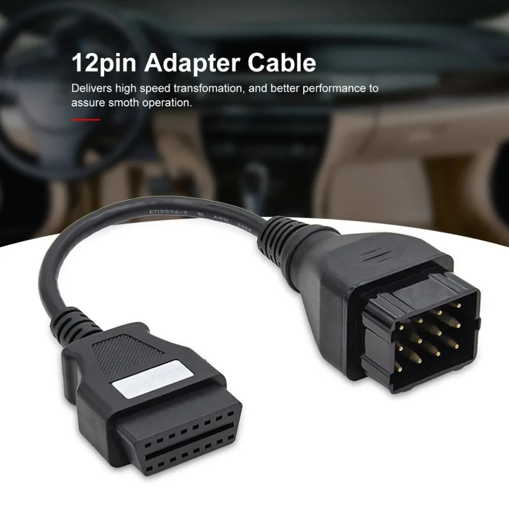 Кабель для тележки адаптер конвертер кабель OBD1 в OBD2 для Renault 12Pin штекер в OBD2 16Pin женский автомобильный диагностический инструмент