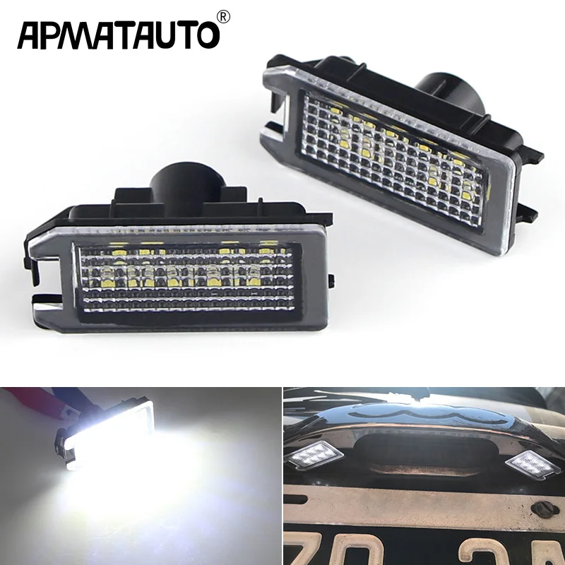 2PCS LED License Number Plate Lights For Fiat 500 500C Jeep Grand Cherokee Compass Patriot Maserati OEM#:68228930AA,68228931AA