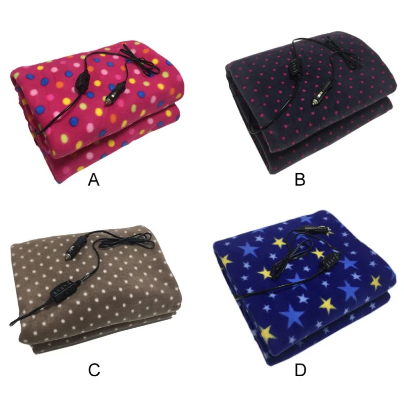 

12V Electric Blanket Car Travel Blanket Dot Plush Heating Throw Blanket hermostat Electric Heating Blanket Electric Heating