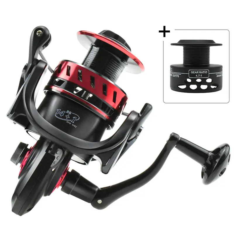 

Spinning Reel with Free Spool Lightweight 5.5:1/4.7:1 Gear Ratio CNC Aluminum Spool Saltwater Carp Fishing Reels Carretilha