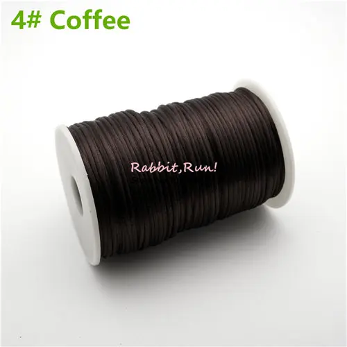 4 Coffee 2,5 мм трещотка шнур, 100 ярдов/рулон, 20 цветов, шамбалла макраме шнур, браслет шнур для бисероплетения, китайские узлы шнур HK049 - Цвет: 4 Coffee