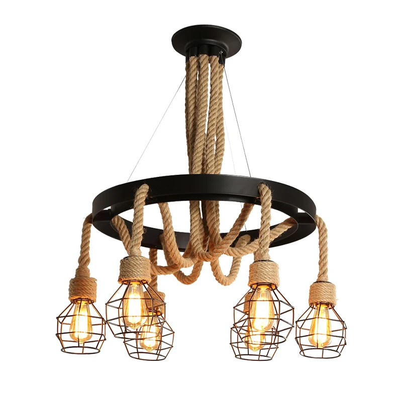 

27 Antique E Hemp Rope Industrial Modern Pendant Lighting Decoration Chandeliers Lamp Ceiling Light Kitchen Dining Bar
