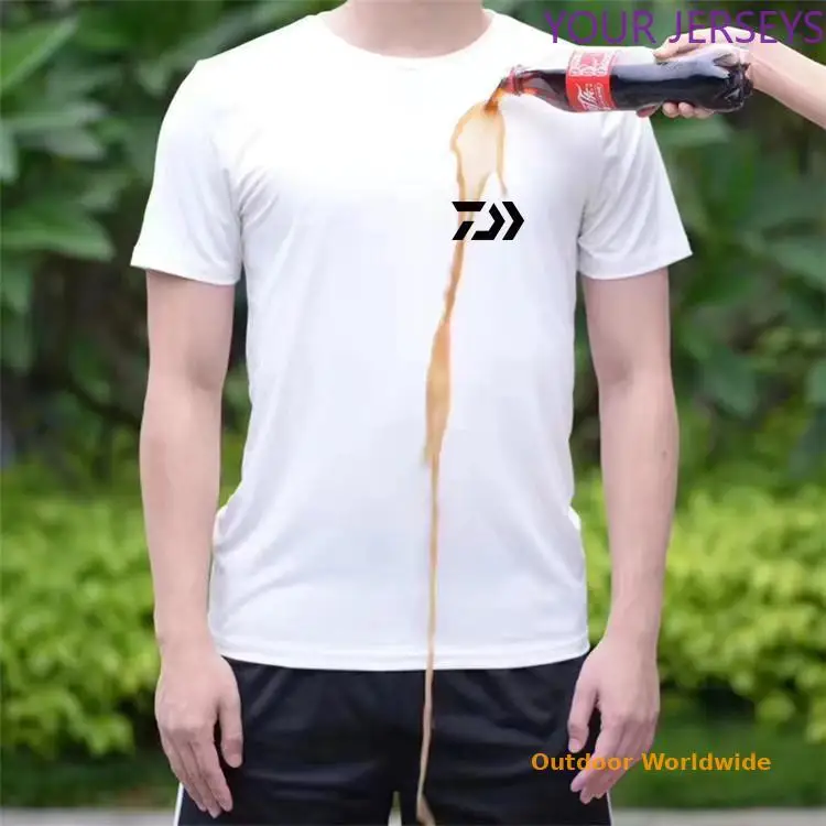 

Breathable Anti-Dirty DAWA Men Fishing T Shirts Creative Hydrophobic Waterproof Anti-pollution Quick Dry Daiwa Fishing Vest 5XL