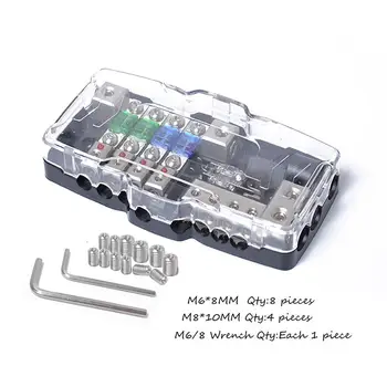 

LumiParty Multi-functional LED Mini ANL Fuse Box 4 Ways Fuse Block Fuse Block with extra screw tool r30