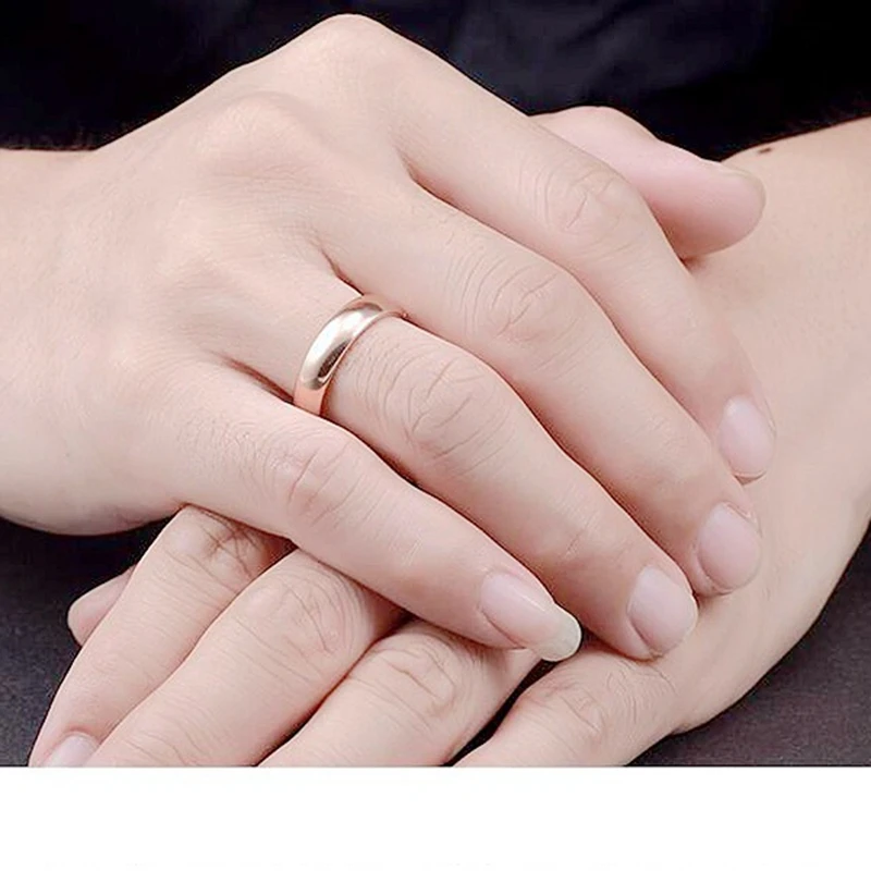 Wedding Rings 2/4/6mm Stainless Steel Golden Smooth Women Men Couple Ring Fashion Jewelry