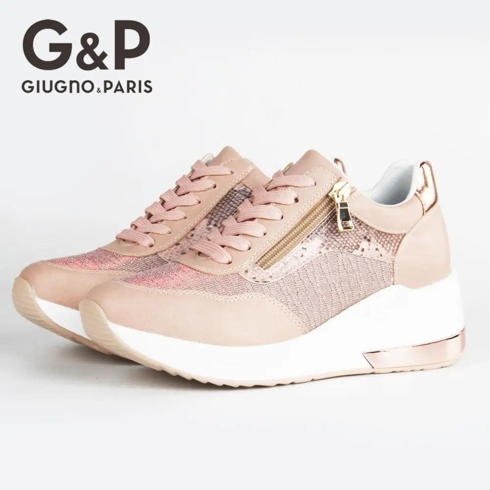 Zapatillas de deporte transpirables para mujer, zapatos de marca informales con cuña y cremallera, fáciles de llevar, nuevo diseño a la moda, 2020