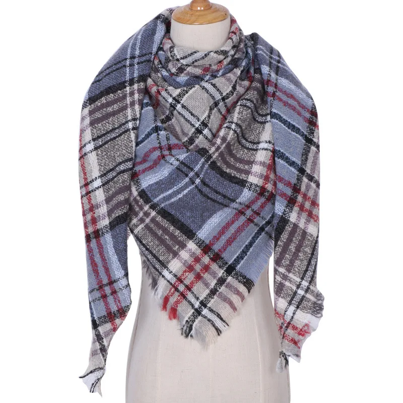 2019 new designer brand women cashmere scarf triangle winter scarves lady shawls and wraps knit blanket neck striped foulard (29)