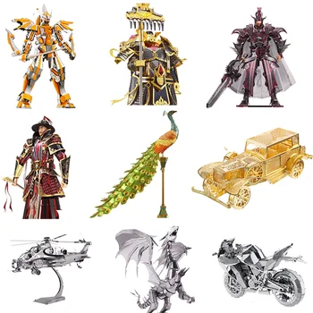 

Toy Adult puzzle 3D Metal Puzzle Colorful Peacock DIY Laser Jigsaw Puzzle Model Kit High Difficult Teen Toy Puzzle