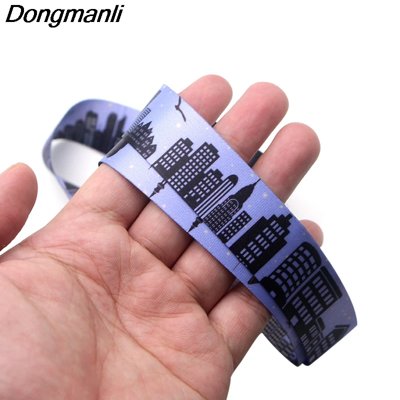 PC196 Ночной городской брелок Lanyards держатель удостоверения личности ID карта Пропуск Тренажерный зал мобильный телефон USB бейдж ключ держатель