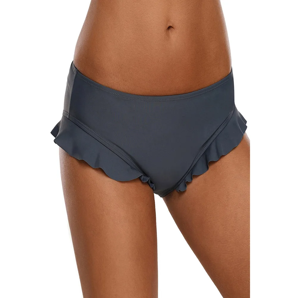 

Flounced Sports Swimming Briefs Pleated High-waisted Adult Sexy Swimming Trunks Beach Shorts
