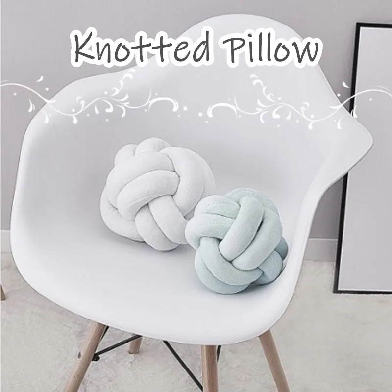 18 X18cm узлом подушка из искусственного меха дизайн круглый Throw талии сзади подушки