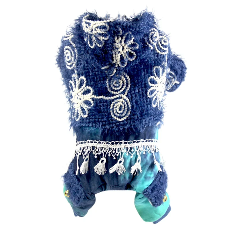 Для питомцев, зимний, теплый костюм из хлопка, одежда для собак, щенков, пальто с колокольчиками на бедрах, комбинезон для собак, 4 ноги, одежда для домашних животных