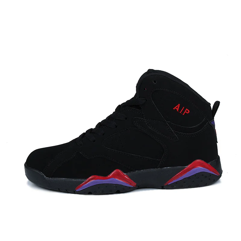 HUMTTO амортизирующая Мужская баскетбольная обувь пара Jordan баскетбольные ботинки мужские высокие кроссовки смешанные цвета Lebron обувь мужская для улицы - Цвет: black and purple