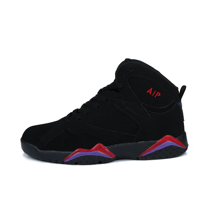 black and purple HUMTTO амортизирующая Мужская баскетбольная обувь пара Jordan баскетбольные ботинки мужские высокие кроссовки смешанные цвета Lebron обувь мужская для улицы - Цвет: black and purple