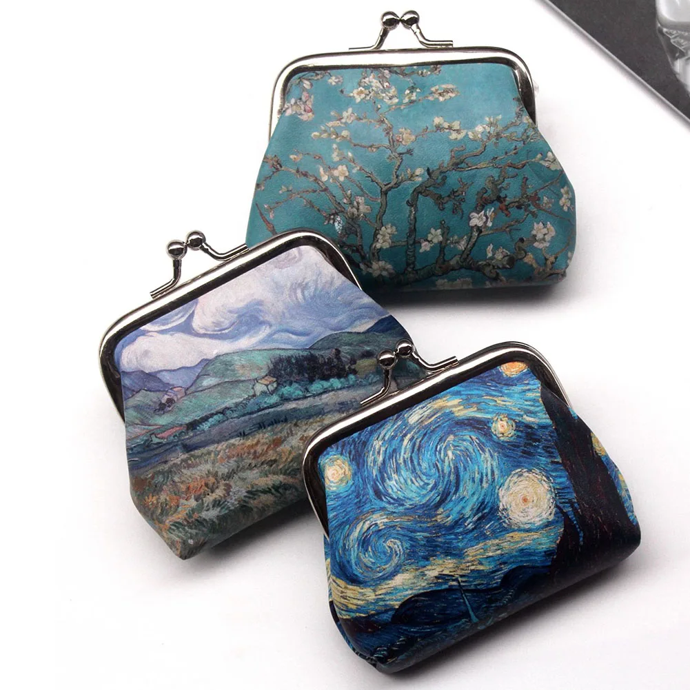 Vintage Coin Purse Wallet Women Famous Oil Painting Small Wallet Hasp Creative Clutch Bag Good Gift Women's Mini Purses Coin purse Women wallet Coin wallet Change bag