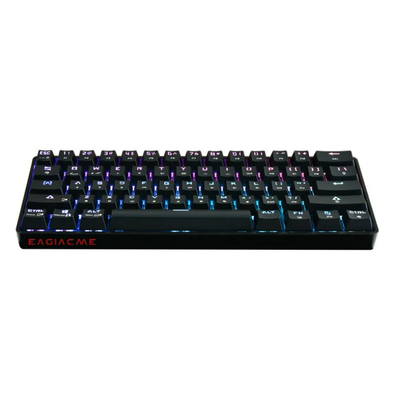 Eagiacme 61keys Mechanical Gaming Keyboard Wired/Bluebooth5.0 Dual-mode Design Multi Color RGB Illuminated LED Backlit