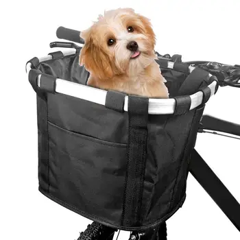 

Bike Basket Removable Bicycle Handlebar Basket Pet Dog Car Bag Waterproof Basket Folding Hammock Pet Carriers Bag For Pet
