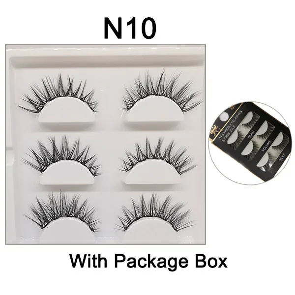 N10 3 pairs 3 пары магнитных накладные ресницы для наращивания комплект без клея 3D норковые ресницы Полный глаз 5 магнит многоразовые поддельные ресницы натуральные мягкие ресницы - Цвет: N10 3 pairs