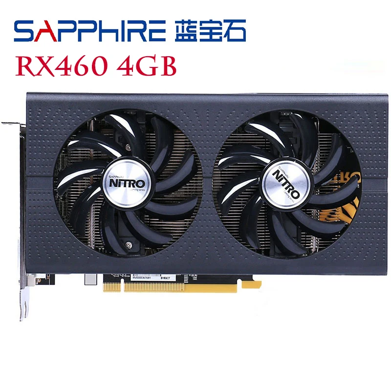 Видеокарта SAPPHIRE RX 460 4 Гб 400 бит GDDR5 видеокарта для AMD серии VGA карты б/у Дисплей HDMI