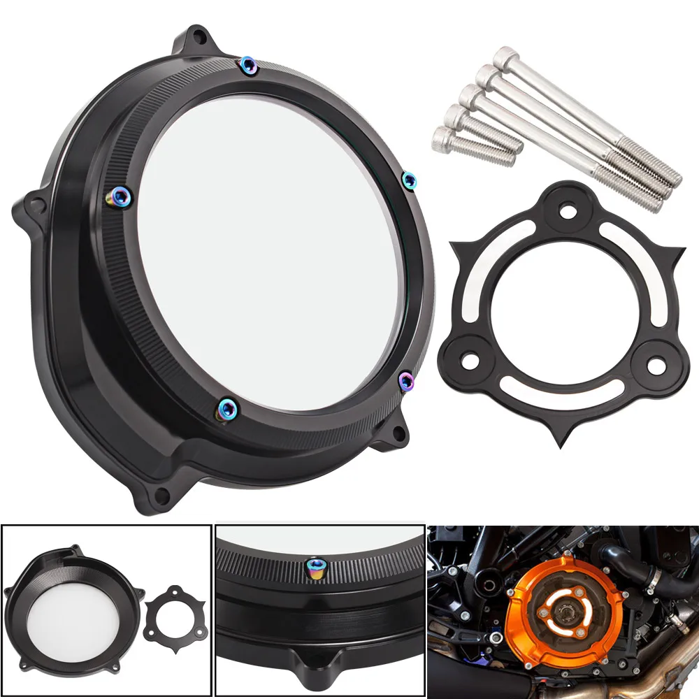 

Motorcycle Black Clutch Cover Protector Guard For KTM LC8 Engine Models 1290 R S T GT 1090 1050 1190 Adventure ADV R Clear Lens