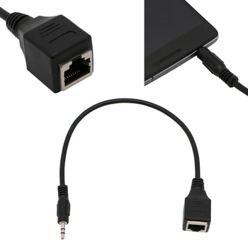 

Ethernet Male Jack TRS Audio Cable To RJ45 Socket Adapter Connector Plug Cords