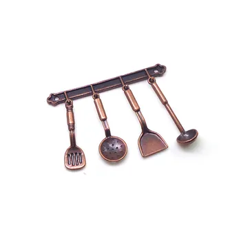 

1/12 Dollhouse Miniature Accessories Mini Shovel Soup Spoon Storage Holder Simulation Furniture Kitchen Utensils for Decoration
