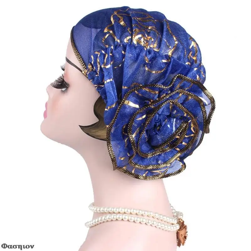 Muslim Fashion Women's Hijabs Headscarf Pile Heap Cap Women Able Caps Islamic Bronzing Flower Turban Hat muslim headwear head scarf hijab headscarf hijab hats female head wraps prayer hats unisex turban hat prayer cap