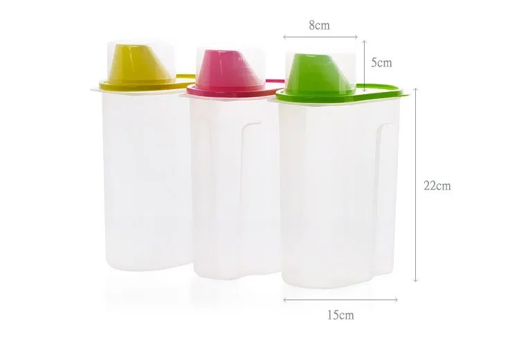 2.5L/1.9L пластиковые запечатанные банки кухонное Хранение продуктов бачки зерна с крышкой большая коробка для хранения кухонные принадлежности для хранения