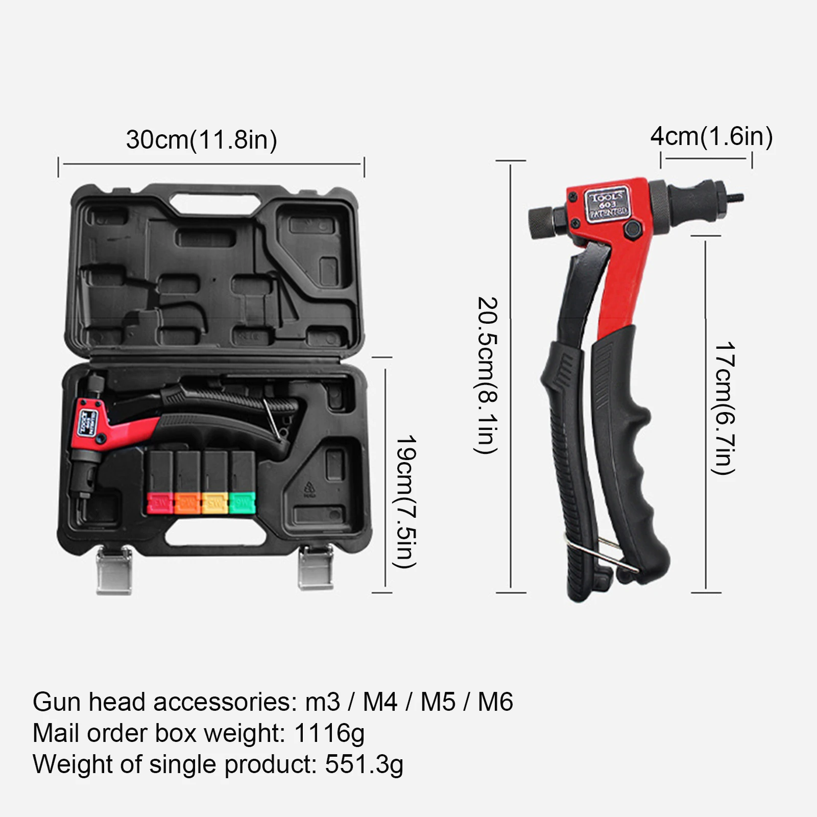 SUBAO Manual rivet gun kit BT-603 Hand Rivet Nut Mandrels Manual Riveters Nut Gun for Riveting M3 M4 M5 M6 M8 M10