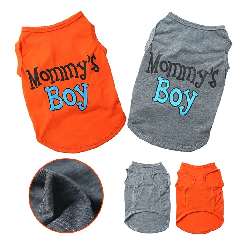 

Dog Vest Cute Dogs Clothes Classic Mommy's Boy Print for Small Doggy Summer Sleeveless Clothing For Dogs Costumes Unisex