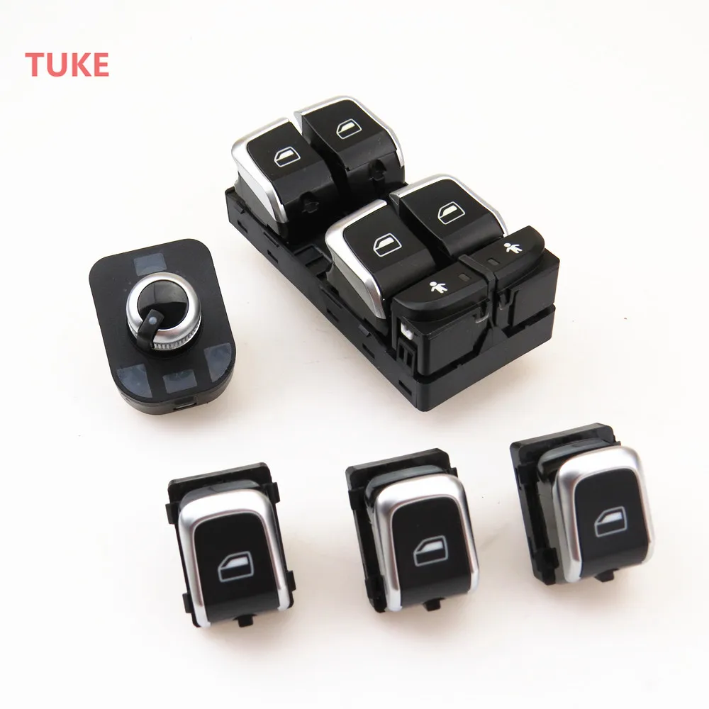 RWSYPL хромированный переключатель окна водителя Боковая ручка зеркала Кнопка