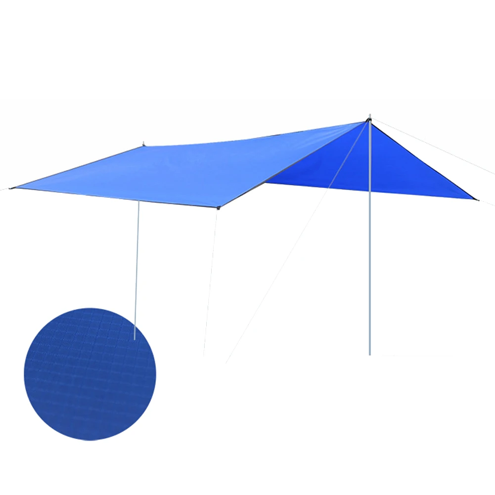 Hot Waterproof Awning Sun Shade Sunscreen Tent Tarp for Outdoor Camping Picnic Patio D6 - Color: Blue