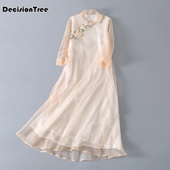 

2020 lace mermaid chinese style lady cheongsam long elegant dress vestidso vintage bride wedding qipao chinese dress