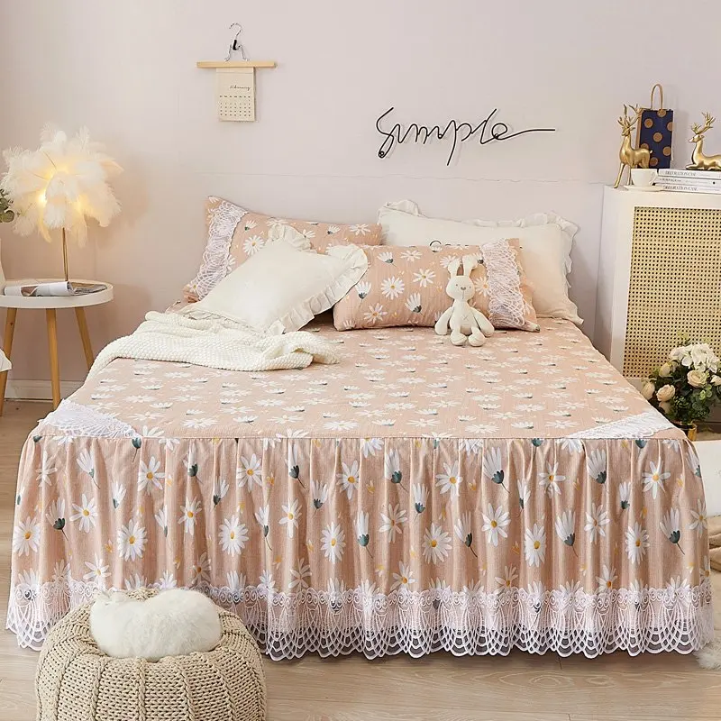 colchas para cama juego de sabanas 180x200 Edredón de princesa con falda de  algodón, ropa de cama bonita, falda de cama de encaje para Queen y King  Size, juegos de cama, Textiles para el hogar, nuevo - AliExpress