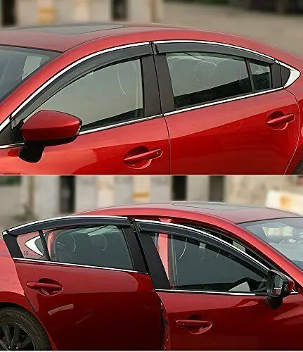 Для Mazda 6- дымчатый черный оконный вентиляционный козырек от дождя дефлектор