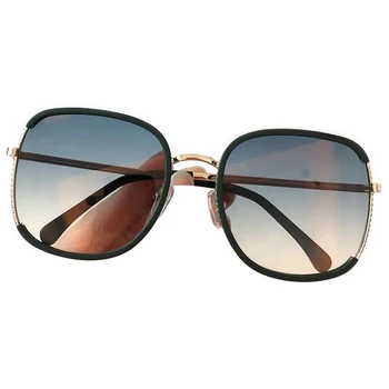 

Oversized Square Sunglasses Women With Brand Designer Metal Frame Rectangle Sun Glasses