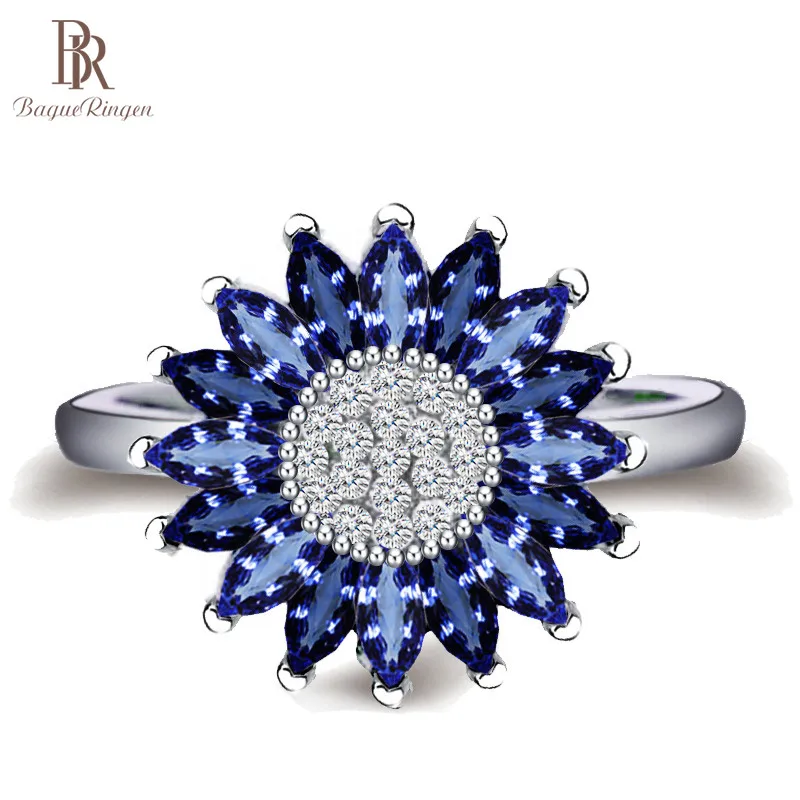 Кольцо Bague Ringen для Женщин Модные Серебряные украшения 925 сапфировые кольца женщин