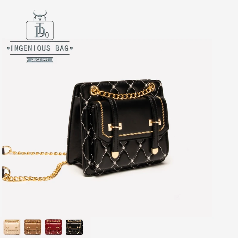 

Women Handbags PU Leather Satchel Ladies Designer Shoulder Bags Fashion Flap Embroidered Crossbody Chain Bag