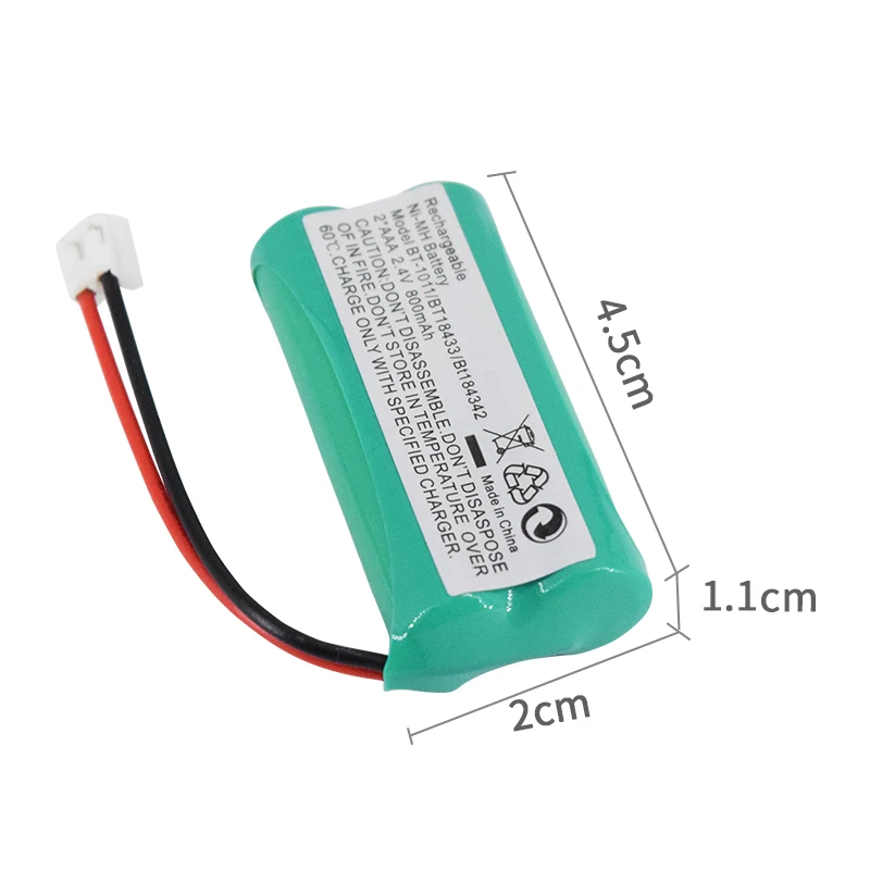 Palo 2.4V 800Mah Ni-Mh Telefono Senza Fili Batteria Per Uniden Bt-Bt-1011 Bt-1018 Bt101