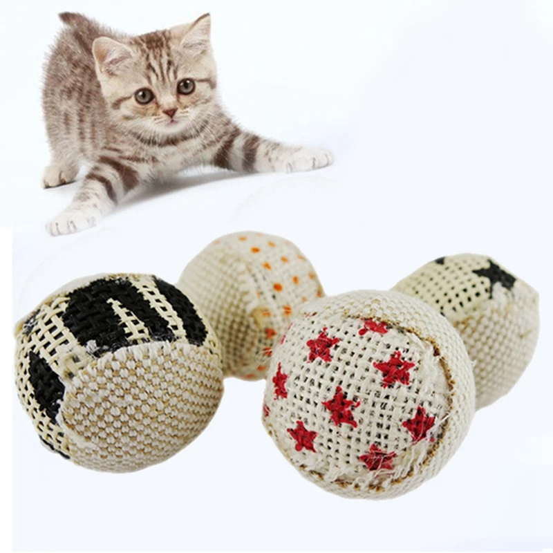Top-4Pcs мяч интерактивные игрушки для кошек играть Жевательная погремушка скретч игрушки шары