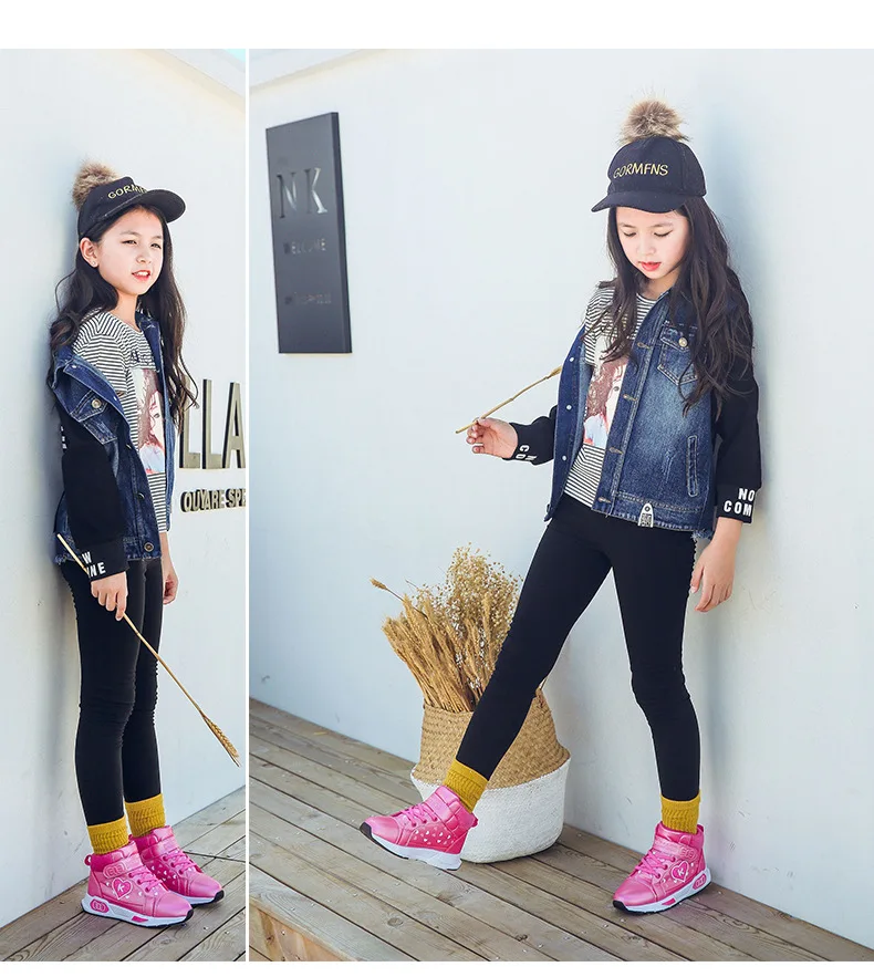Girls'Cotton Shoes In Autumn And Winter New Thickened And Fleetened Warm Winter Shoes