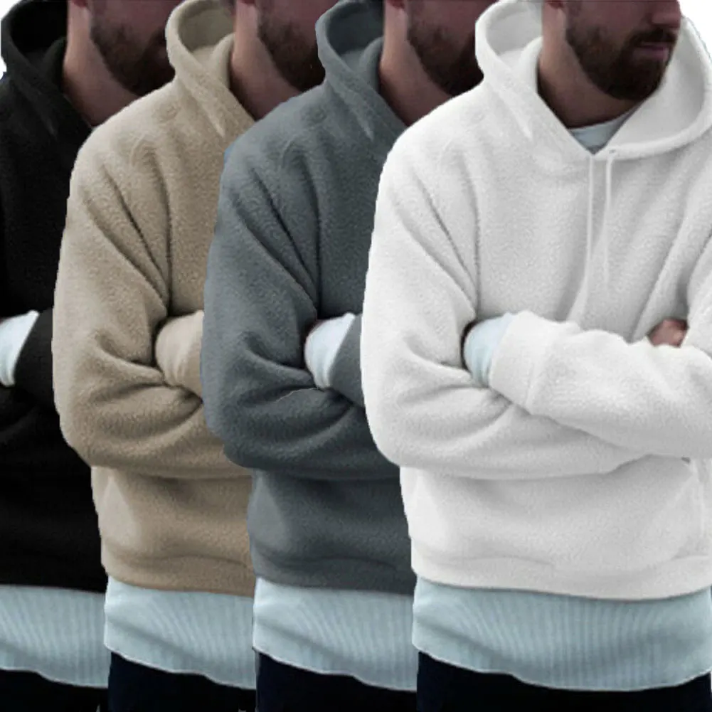 Мужские зимние пушистые флисовые толстовки плюшевые толстовки с капюшоном верхняя одежда теплая толстовка с капюшоном дворцовый пуловер верхняя одежда