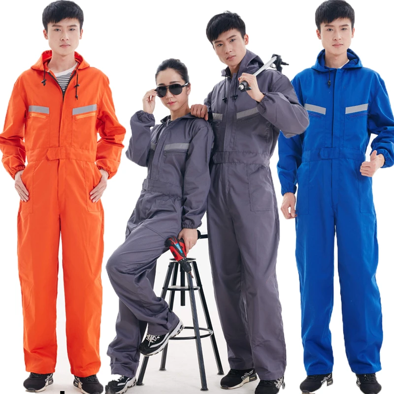 Work Overalls Uniform Men Women Working Coveralls Welding Suit Car Repair Mechanic Plus