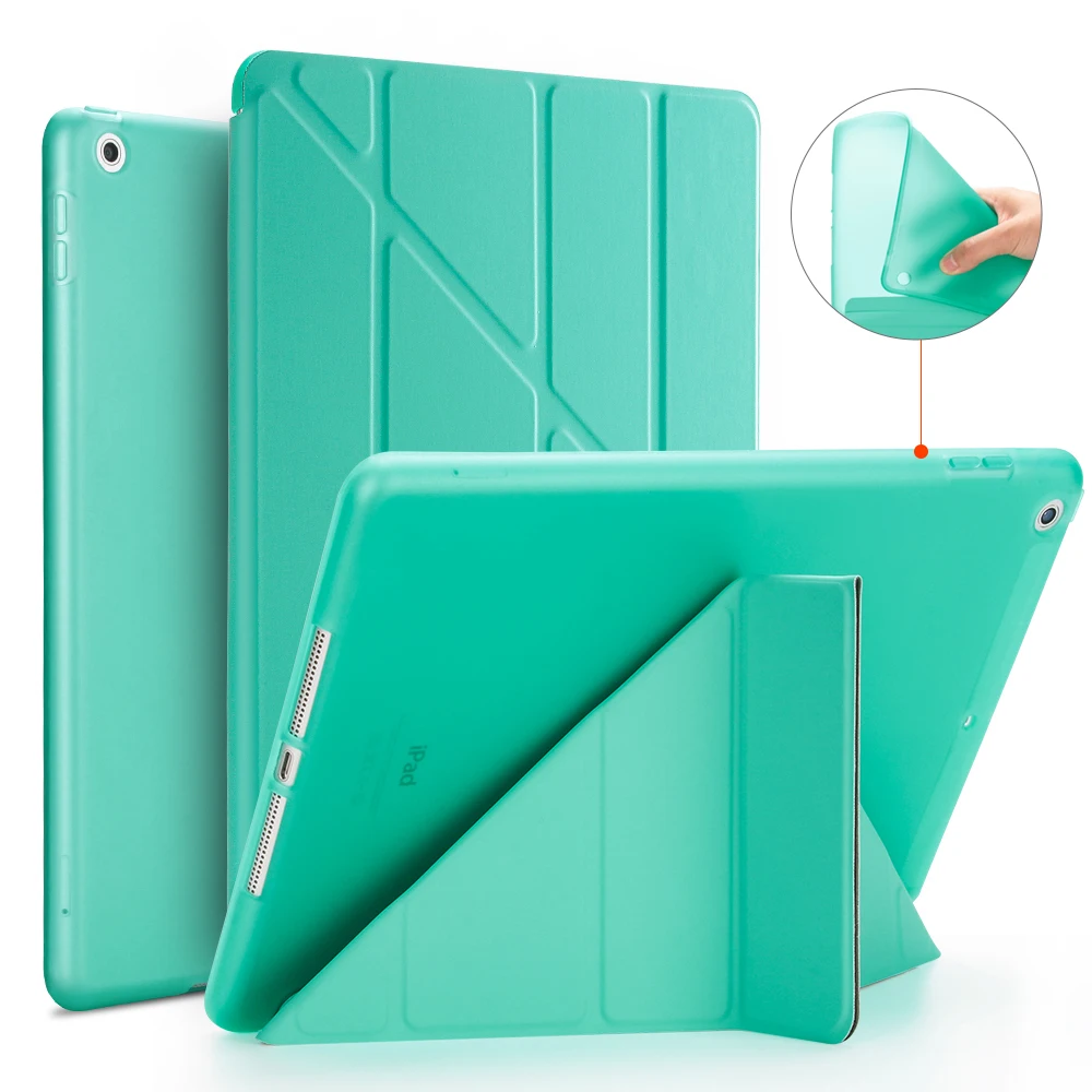 Для for ipad Air Case, GOLP PC флип чехол для for ipad 5+ ТПУ задняя крышка для for ipad Air 1 Tablet case, обложка Smart cover и подставка держатель - Цвет: Mint Green