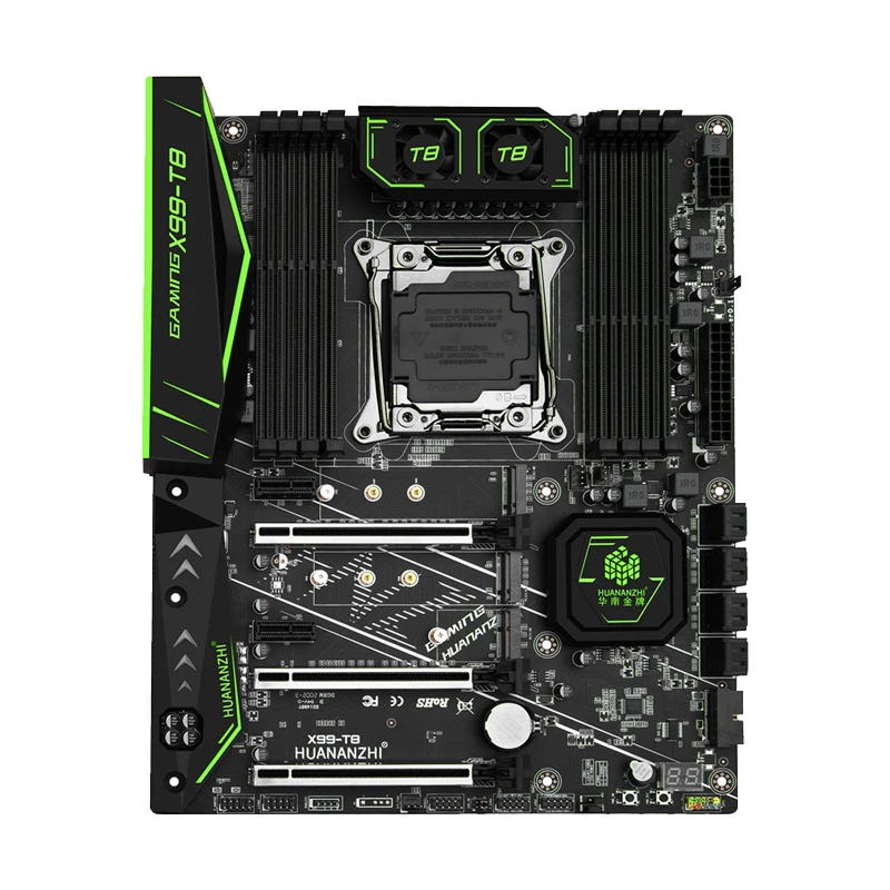 Материнская плата HUANANZHI X99 t8 со слотом M.2 NVME NGFF Wi-Fi LGA2011-3 DDR3 4 порта USB 3 0 8 портов SATA3.0 |