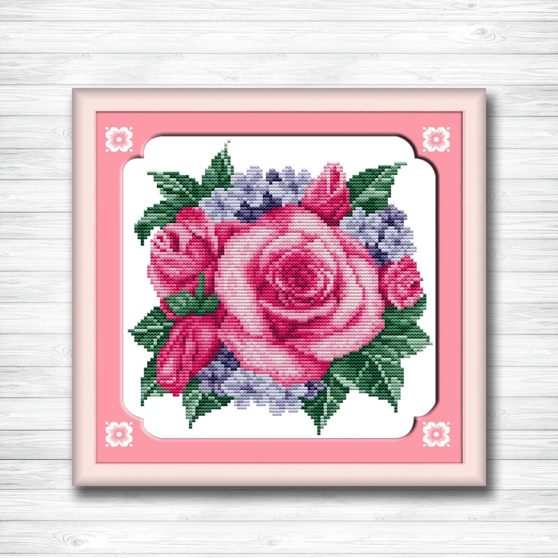 

Rose Clumps Flower paintings 14CT 11CT counted cross stitch kits embroidery set Needlework Set chinese cross stitch Home decor