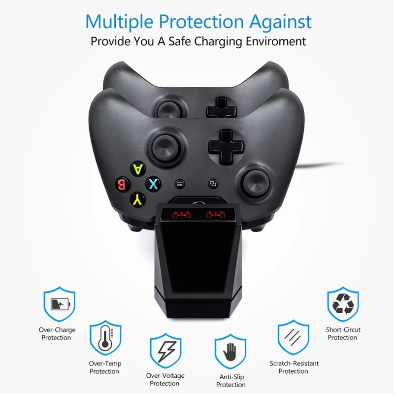 Контроллер зарядное устройство для Xbox OneX двойной геймпад зарядная станция Док-станция с 2 перезаряжаемыми батареями