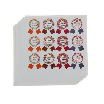 

120pcs DIY Handmade Gift Packaging Seal Seals Sticker Hand made With Heart Scrapbooking Kraft Paper Label Envelopes Stickers
